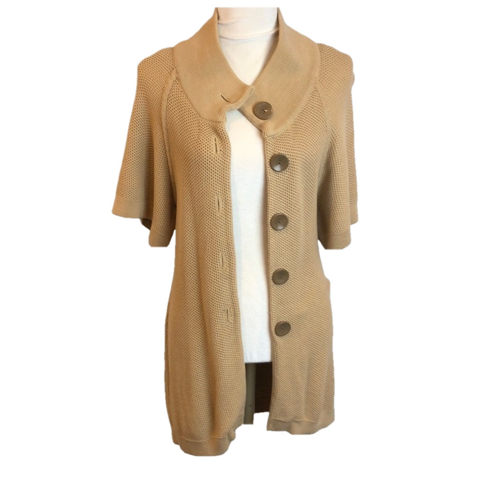 Banana Republic Tan Waffle Knit Cardigan‎ M